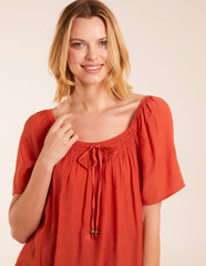 Milkmaid Shirred Swing Top