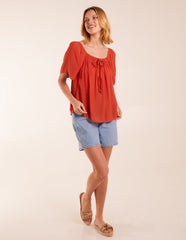 Milkmaid Shirred Swing Top