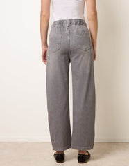 Drawstring Seam Detail Wide Leg Jeans