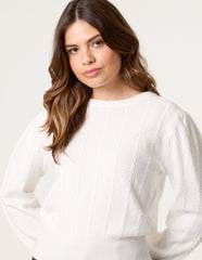 Puff Sleeve Textured Jumper