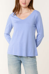 Basic V Neck Long Sleeve Blouse