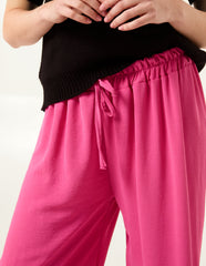 Drawstring Wide Leg Trousers