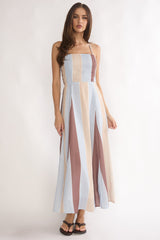 Second Glance Olga Criss-Cross Back Maxi Dress Stripe