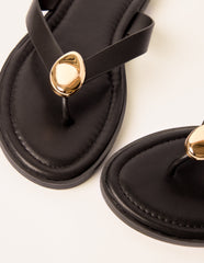 Pebble Embellished Flip Flops