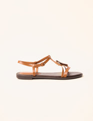 Oval Stone Strappy Sandals