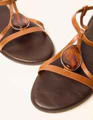 Oval Stone Strappy Sandals