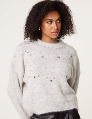 Diamante Round Neck Jumper