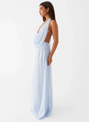 Elysia Chiffon Maxi Dress - Baby Blue