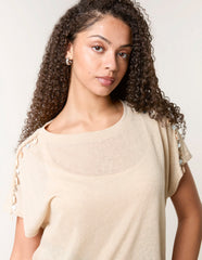 Shell Trim Oversized Top