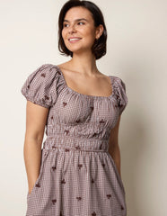 Gingham Milkmaid Midi Dress