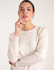 Pearl Flower Embellishment Jumper