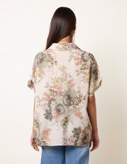 Floral Button Front Shirt