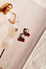 Cerise Drop Earrings - Red