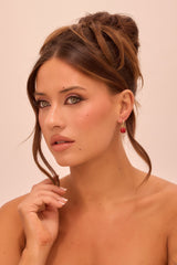 Cerise Drop Earrings - Red
