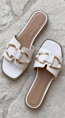 Ellis Flat Sandals - White