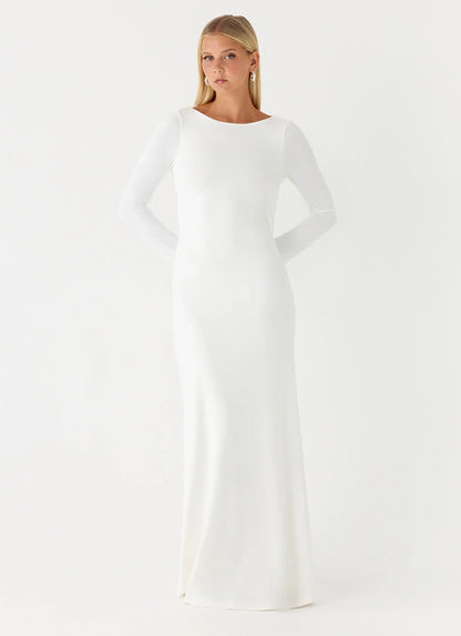 Elmont Long Sleeve Maxi Dress - White