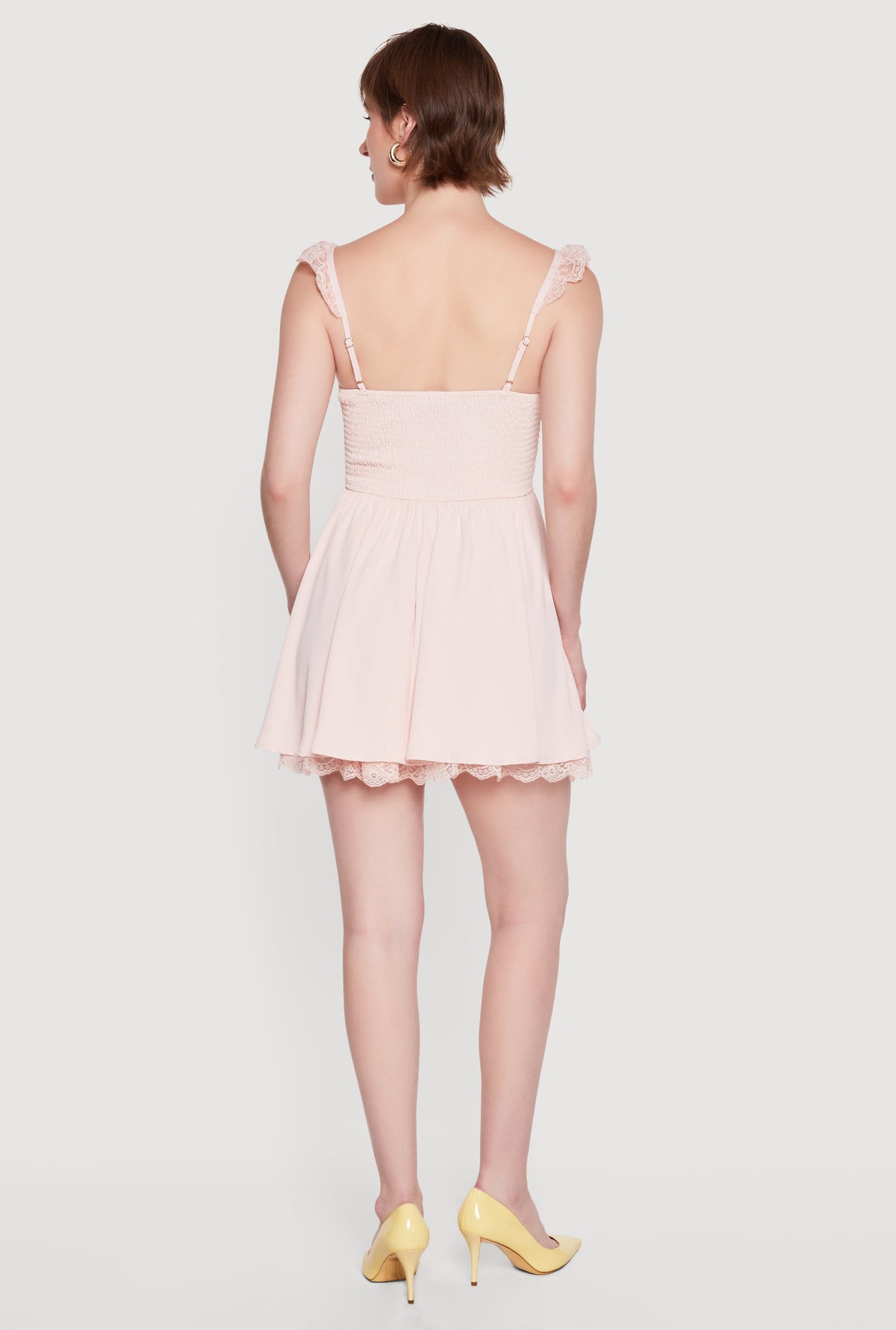 Lace Detail Milkmaid Mini Dress