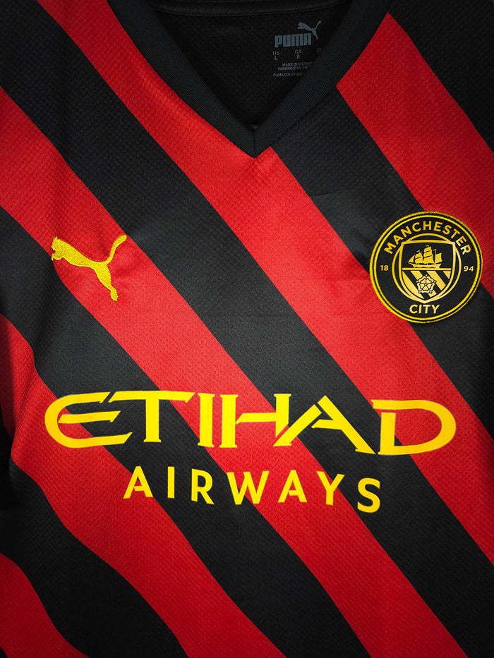 2022-23 Manchester City Away Shirt Haaland #9 - detailed view