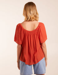 Milkmaid Shirred Swing Top