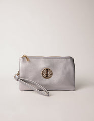 Detailed Zip Up Purse With Detachable Strap