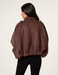 Suedette Puffball Jacket