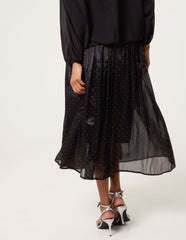 Shimmery Stud Detailed Tulle Skirt