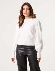 Puff Sleeve Textured Jumper