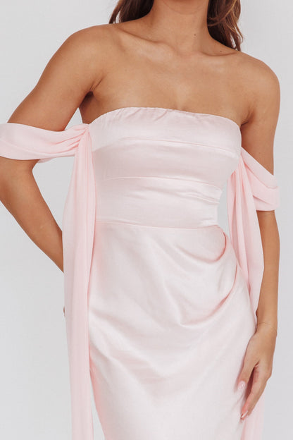 Odayah Draped Sleeve Maxi Dress Pink