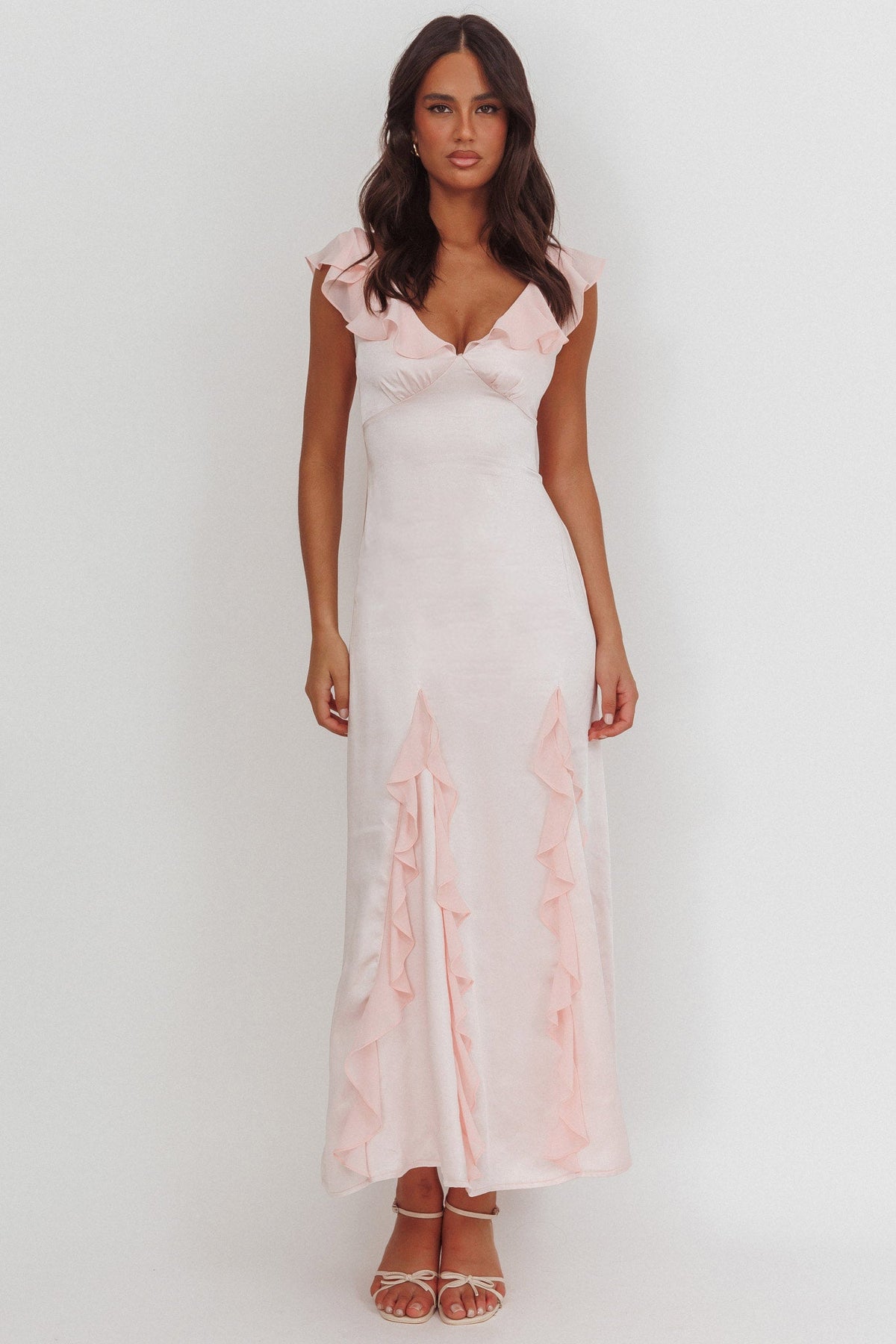 Zerai Ruffle Trimmed Maxi Dress Pink