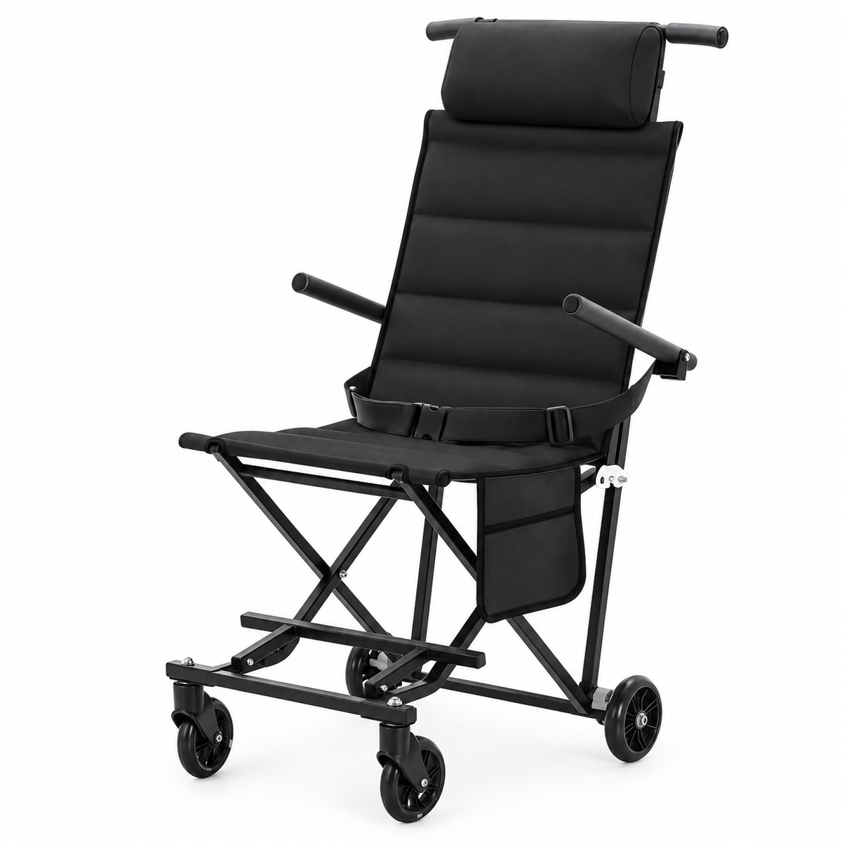 Portable Folding Rest Chair with Wheels & Padded Headrest