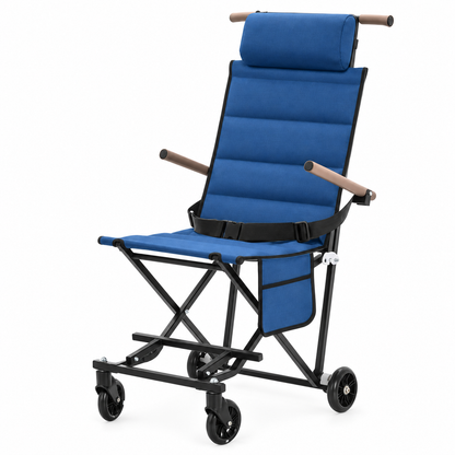 Portable Folding Rest Chair with Wheels & Padded Headrest