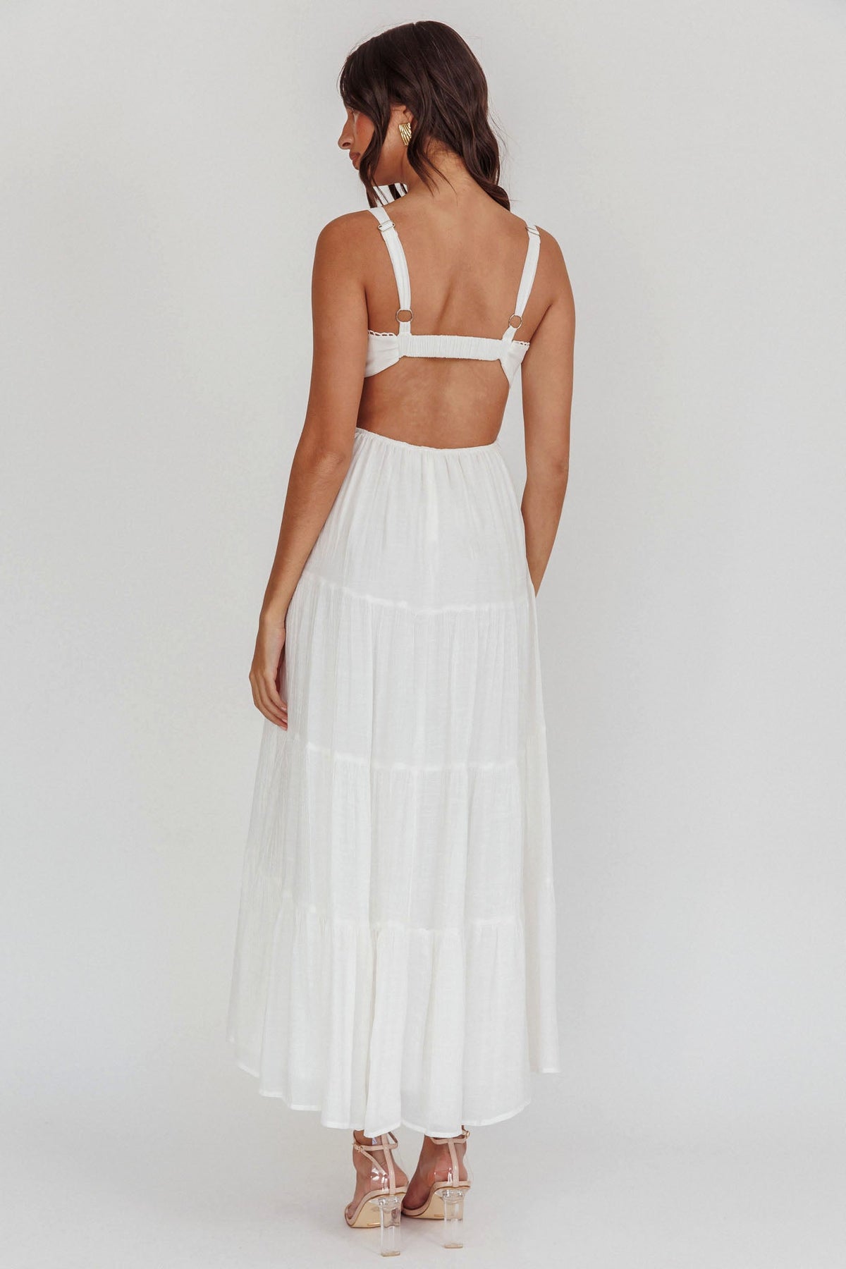 Neptune Cut Out Back A-Line Maxi Dress White