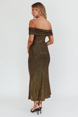 Kailey Off-Shoulder Maxi Dress Spangle Black