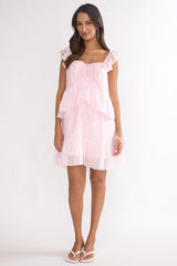 Loving Life Frill Trim Mini Dress Pink