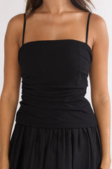 Tobi Square Neck A-Line Maxi Dress Black