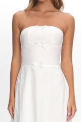 Celandra Bow Bodice Maxi Dress White