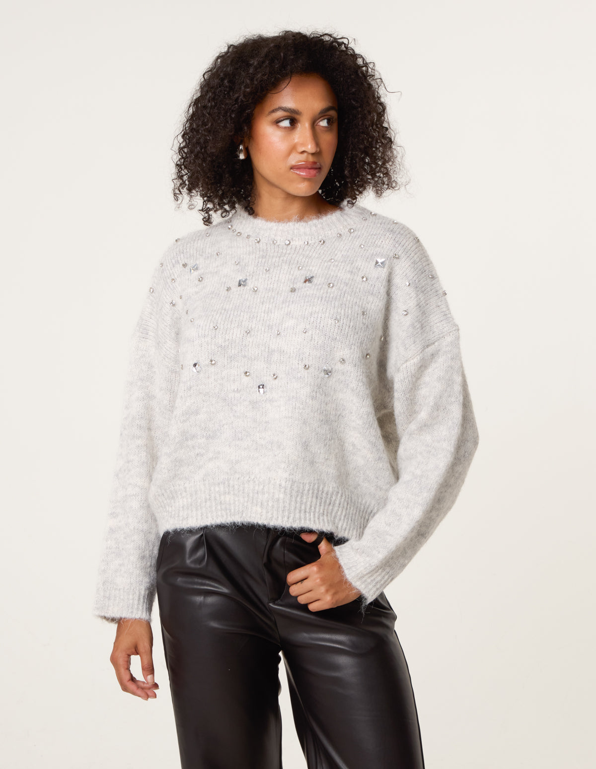 Diamante Round Neck Jumper