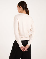 Pearl Flower Embellishment Jumper