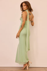 Lunaria Mesh Maxi Dress - Sage