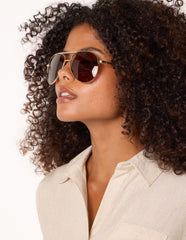 Gold Frame Aviators With Polarised Lense