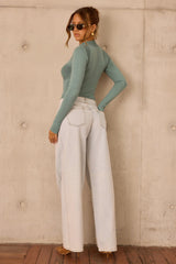 Sculpted Verse Knit Bodysuit - Sage