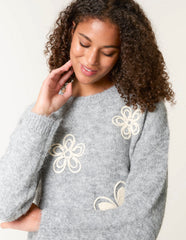 Jumper With Embroidered Flowers